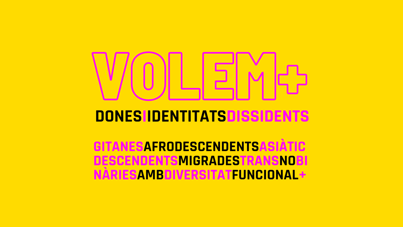 Volem més dones i identitats dissidents. Volem més gitanes, afrodescendents, asiàtic-descendents, dones migrades, trans, no-binàries, persones amb diversitat funcional.